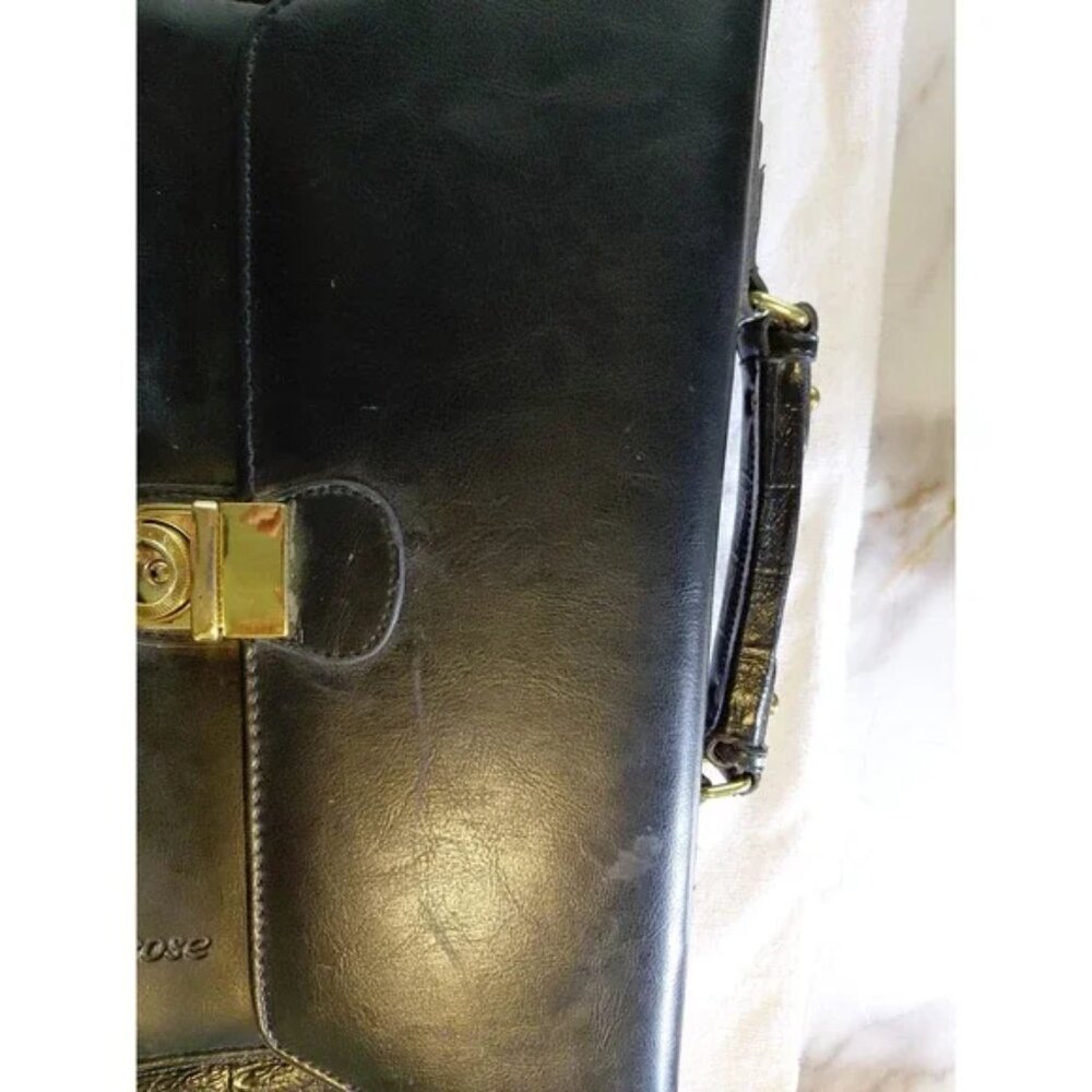vintage Bellerose Faux Leather briefcase portfolio 80s classic Missing Strap - Picture 6 of 16